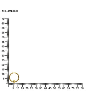 Piercing Barbell oro Aro presión bola 4 mm (9kts)