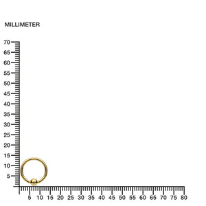 Piercing Barbell oro Aro presión bola 4 mm (9kts)