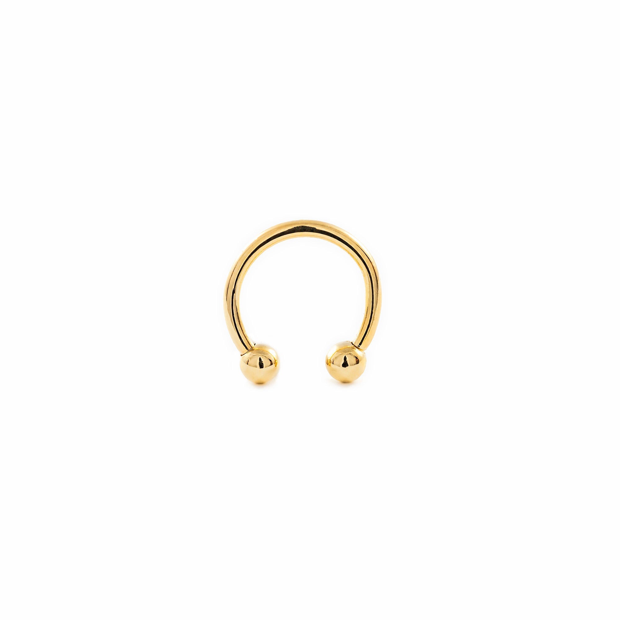 9K Yellow Gold Barbell Double Ball Piercing 3 mm Shiny