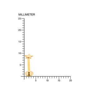 Piercing Oro Labio rosca estrella (9kts)