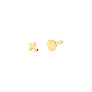 Piercing Oro cartilago cruz 4 mm (9kts)