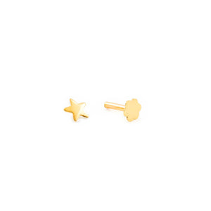 Piercing Oro cartilago estrella 4 mm (9kts)