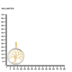 Colgante bicolor calado Arbol de la Vida (9kts)