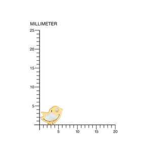 Pendientes Oro Bebe o Niña Pájaro nacar y circón (9kts)