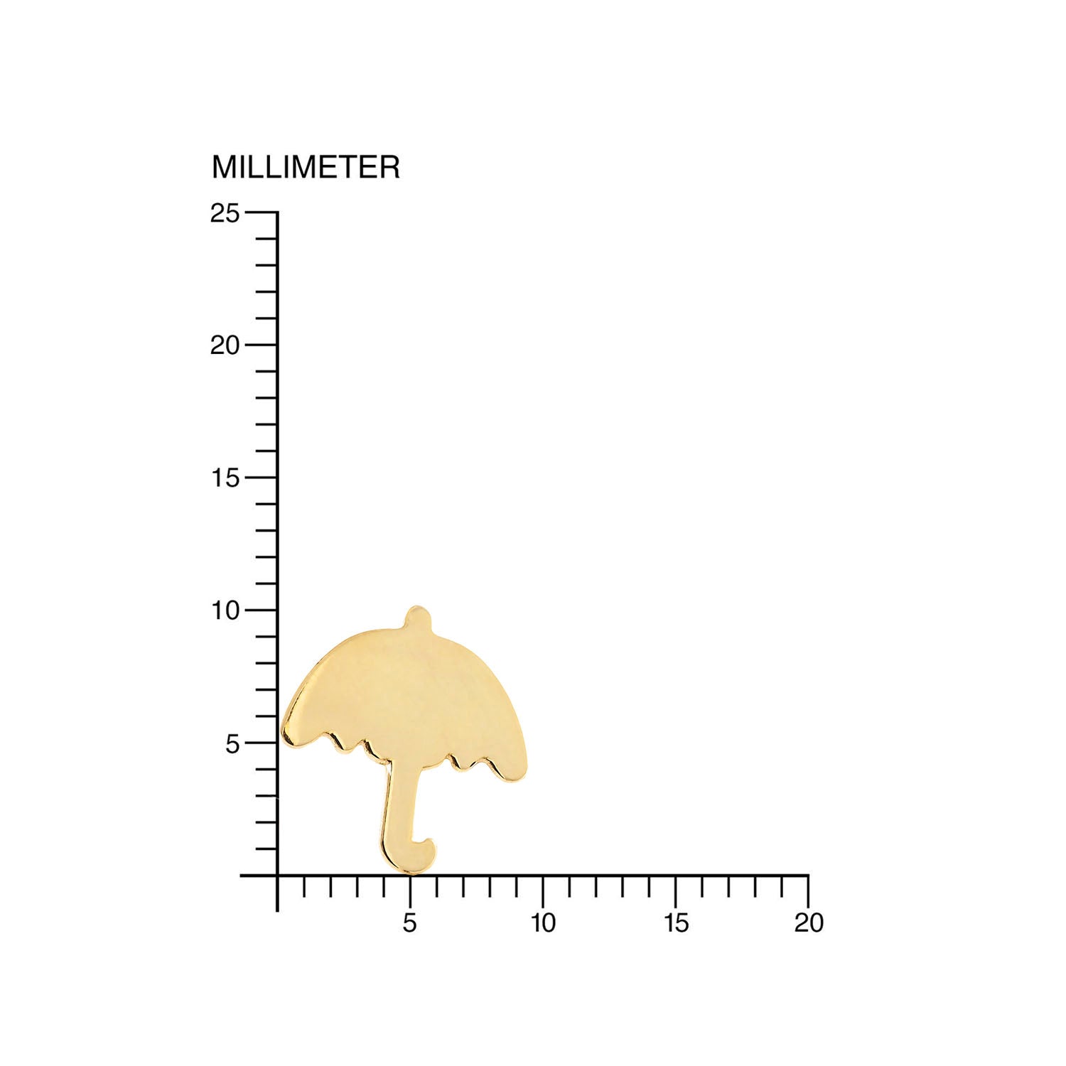Pendientes oro niña Paraguas (9Kts)