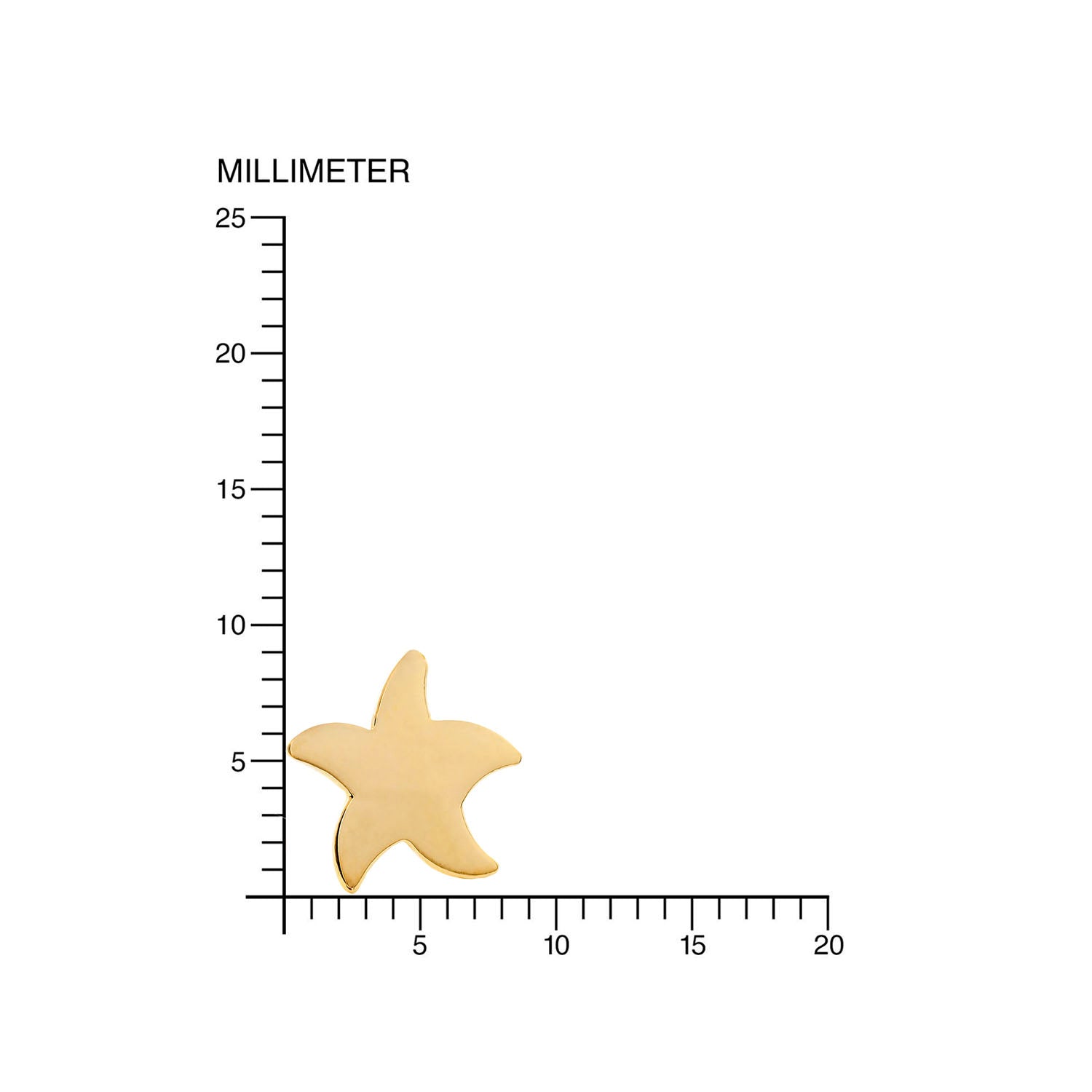 Pendientes oro niña estrella de mar (9Kts)