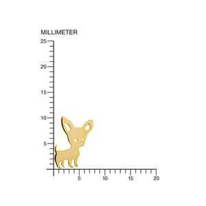 Pendientes oro niña perro chihuahua (9Kts)