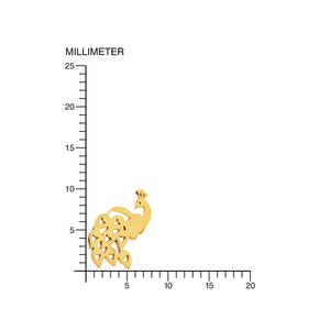 Pendientes oro niña pavo real (9Kts)