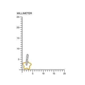 Pendientes Oro bicolor Niña Estrella calada con circonitas (9kts)