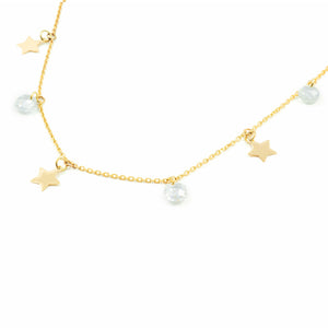 Collar estrellas con circonitas (9Kts)