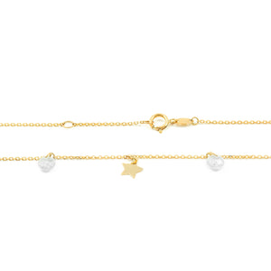 Collar estrellas con circonitas (9Kts)