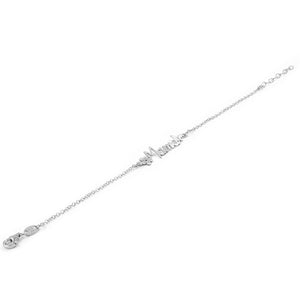 Pulsera de Plata Mama con mariposa y flor