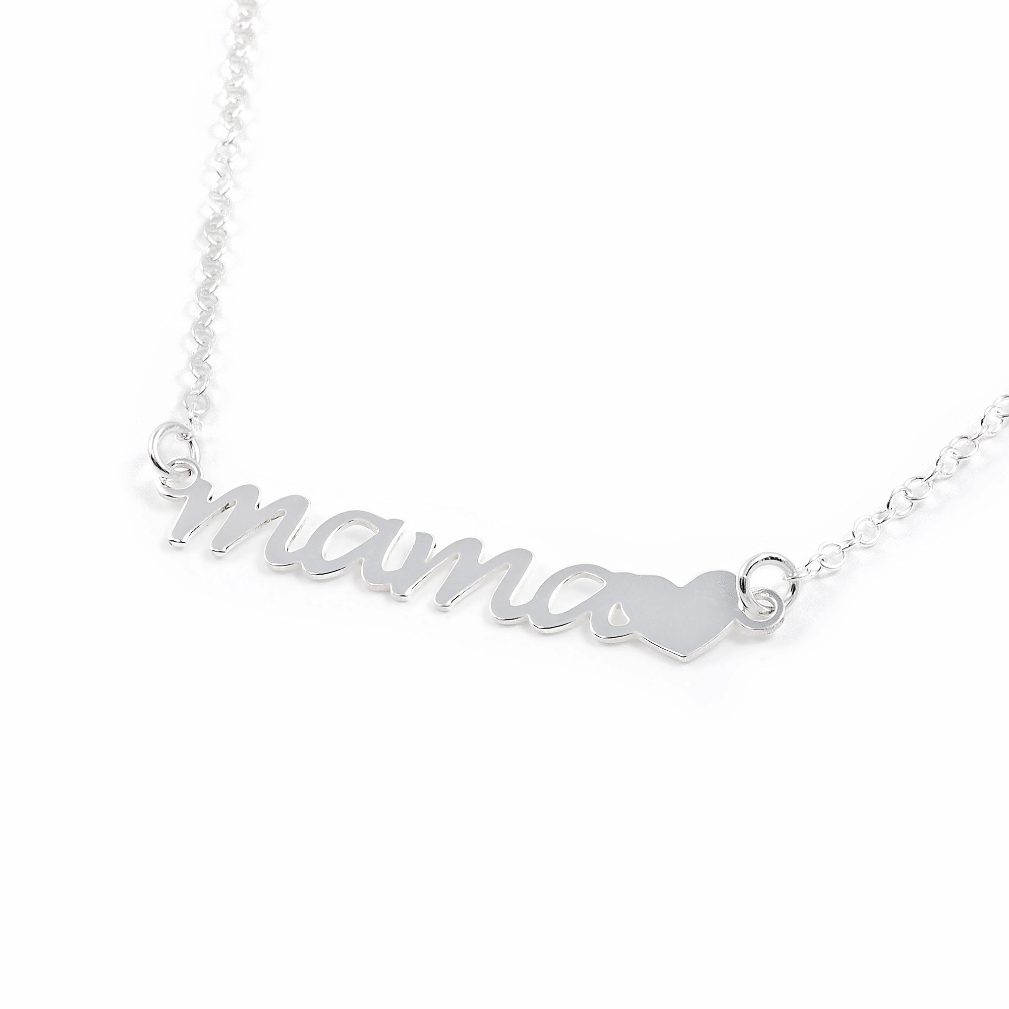 Shiny Mama Heart Sterling Silver Necklace