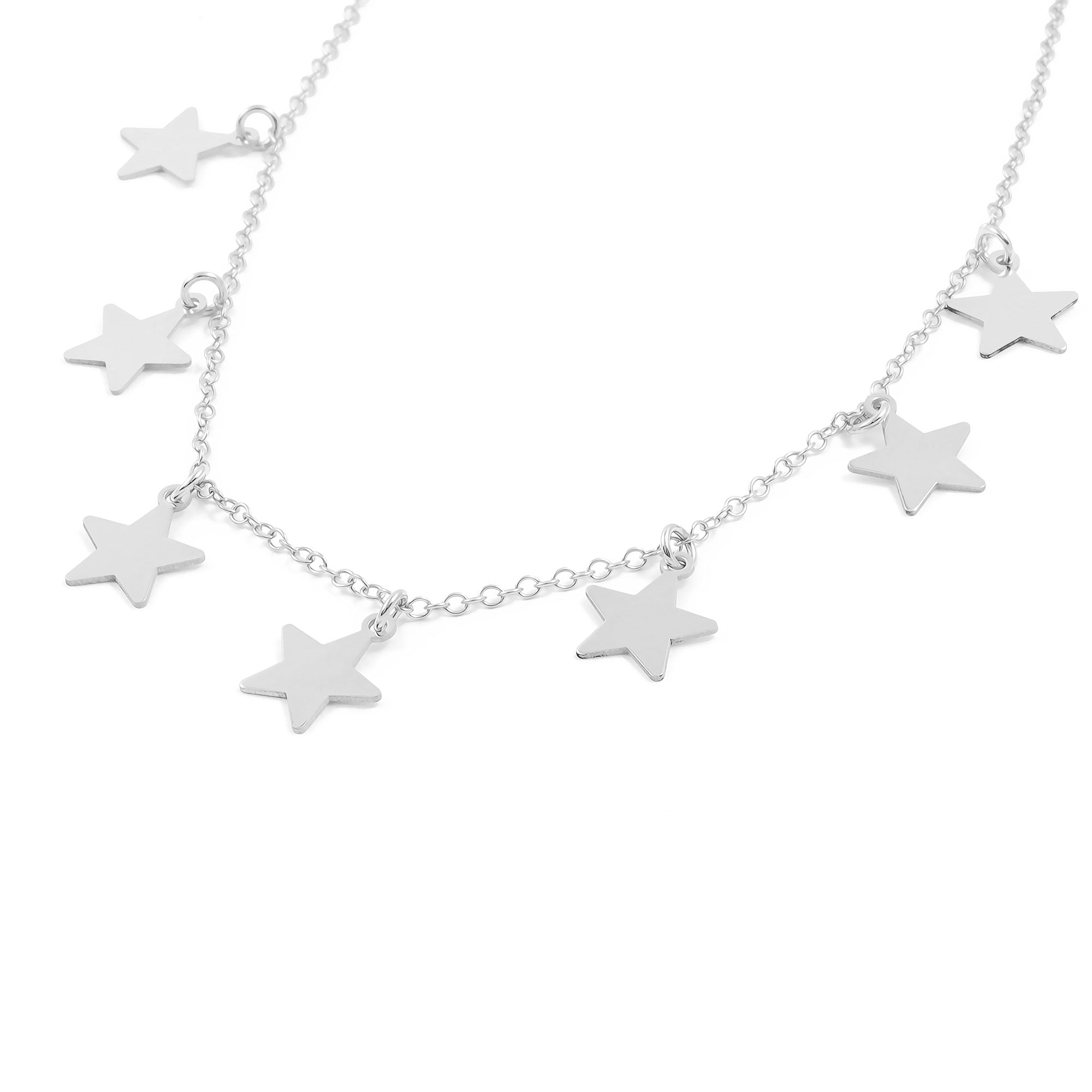 Glitter Stars Sterling Silver Necklace