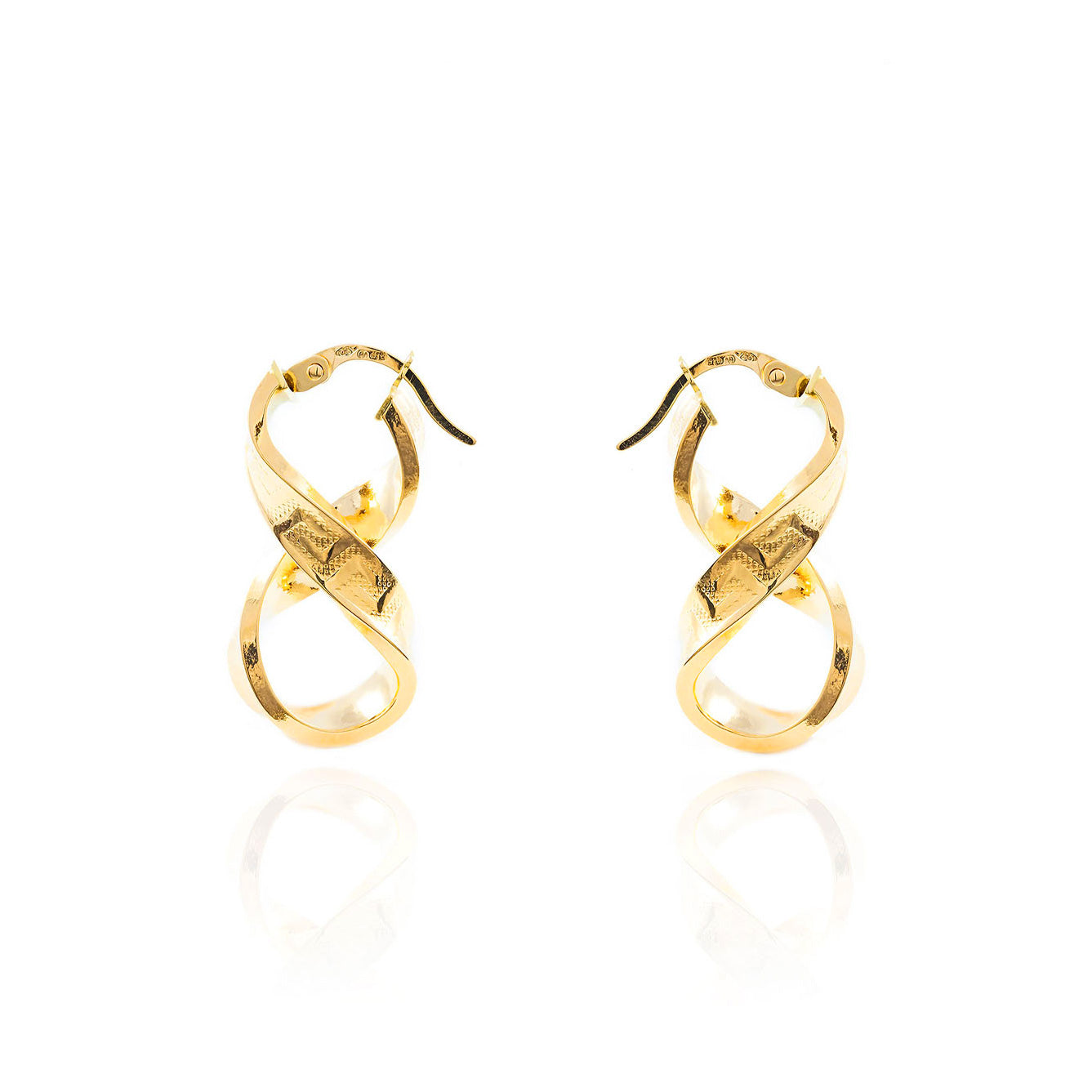 Pendientes Oro Aros largo ocho Greca 22x4 mm