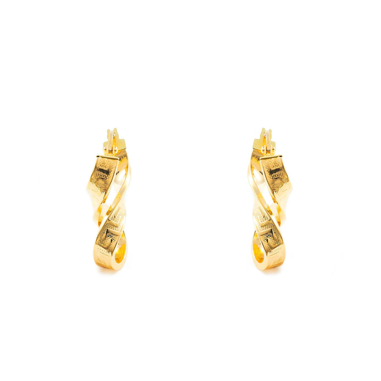 Pendientes Oro Aros largo ocho Greca 22x4 mm