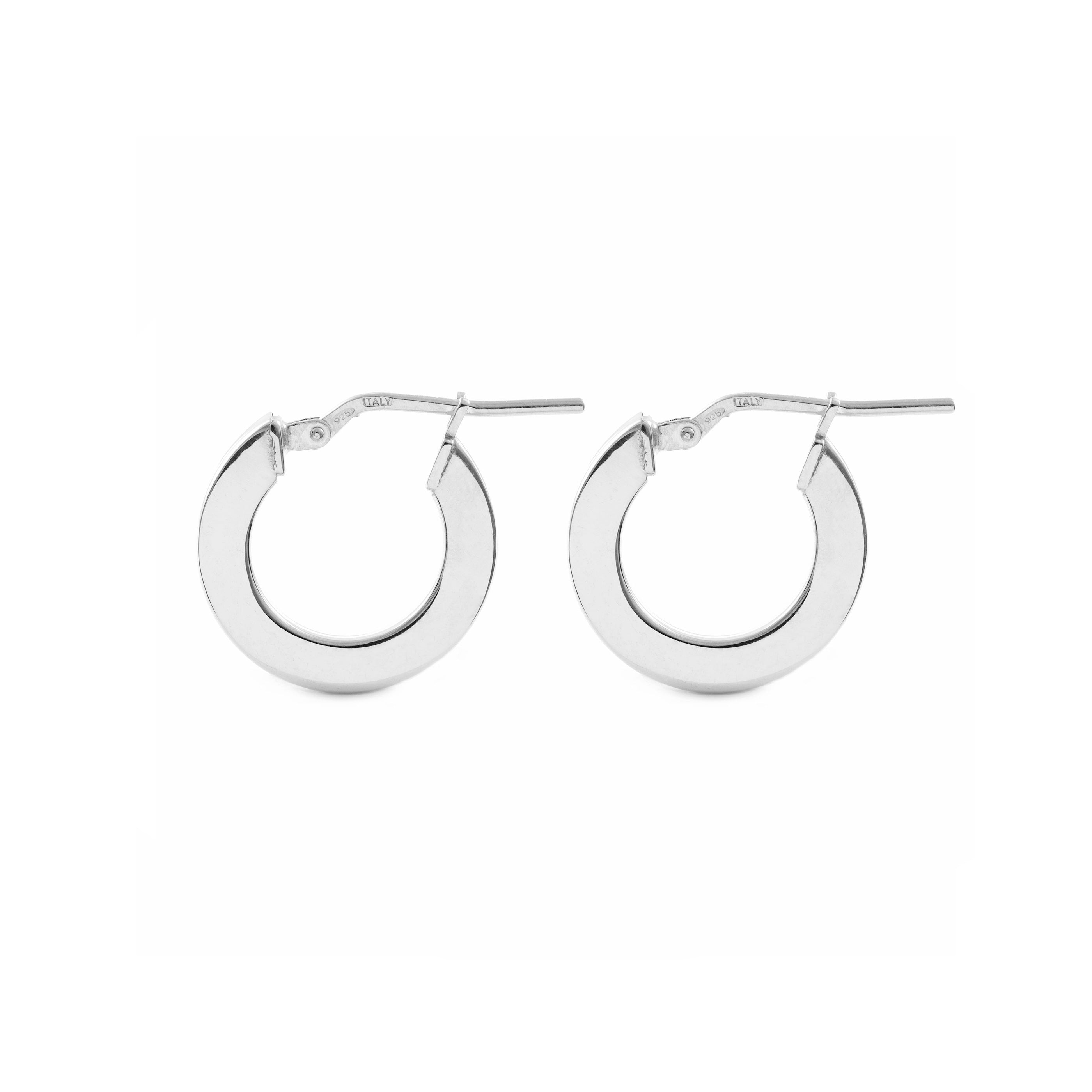 Pendientes Plata Aros cuadrados Lisos 16x3 mm