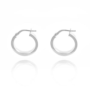 Pendientes Plata Aros rectangulares Lisos 21x4 mm