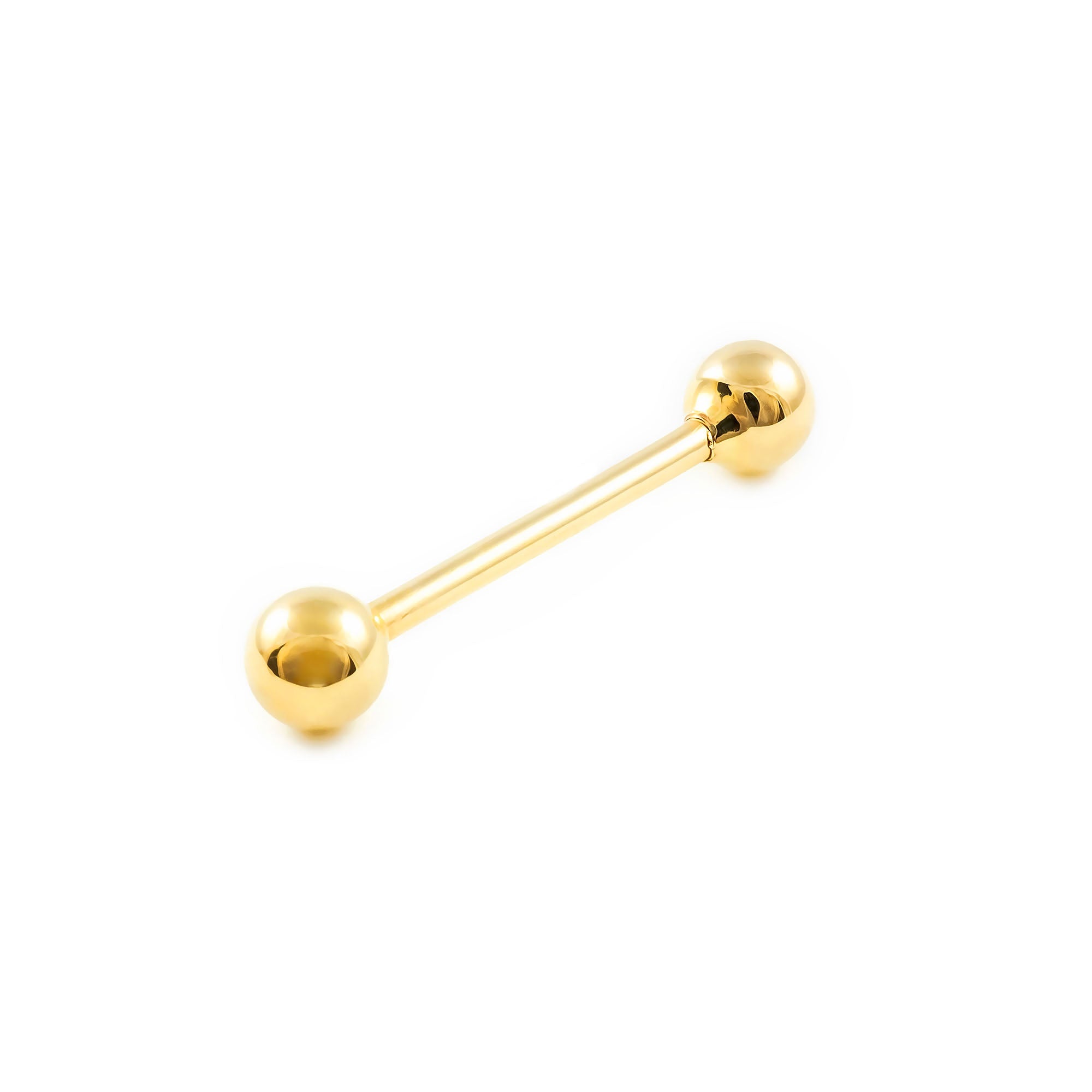 18K Yellow Gold Ball Tongue Piercing 5 mm Shine