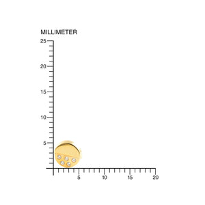 Pendientes oro Niña Redondo liso con Circonitas (9 Kts)