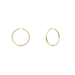 Pendientes Mujer oro Aros lisos 18x1,5 mm