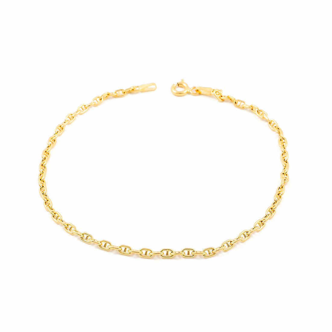 Pulsera Mujer Oro Amarillo 18K Forzada Ancla Hueca 18 cm