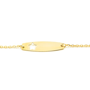 Pulsera Esclava Oro niña estrella calada (9kts)