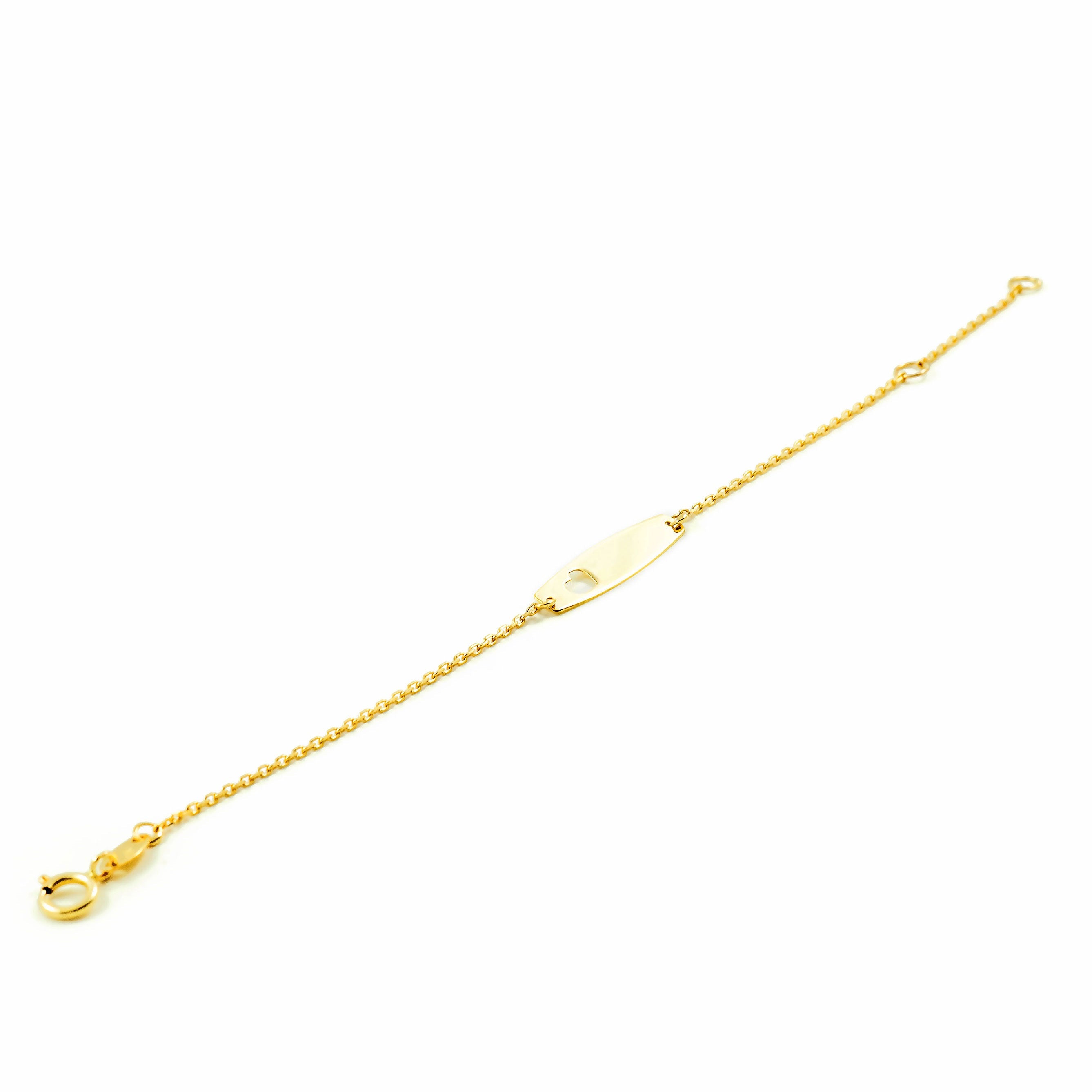 Pulsera Esclava Oro niña corazón calado (9kts)