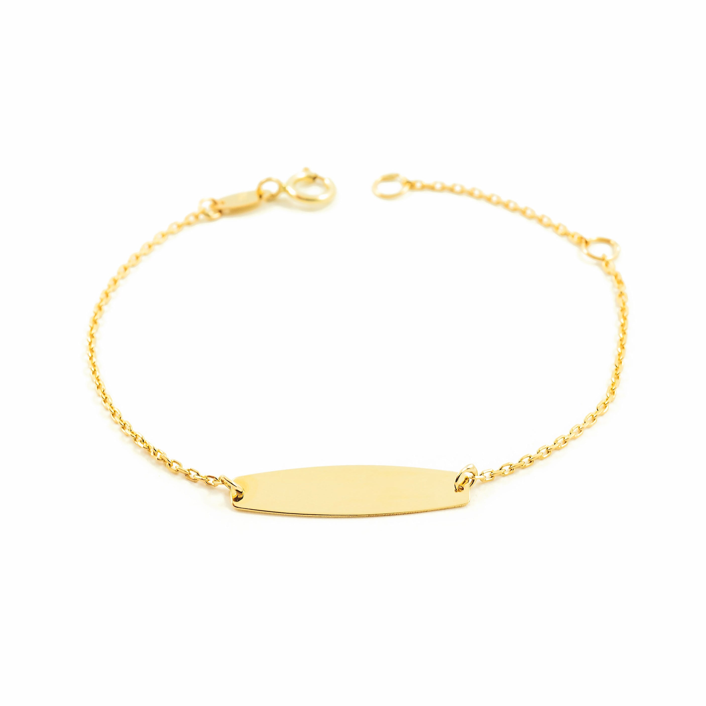 Girl's 9K Yellow Gold Personalized Shiny Slave Bracelet 14 cm