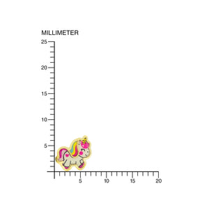 Pendientes Oro Niña Unicornio Esmaltado (9kts)