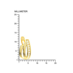 Pendientes Niña Oro Amarillo bandas con Circonitas (9kts)