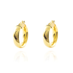 Pendientes Mujer Oro Aros media caña 20x6 mm