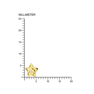 Pendientes Oro amarillo Niña estrella con corazón y circon (9kts)