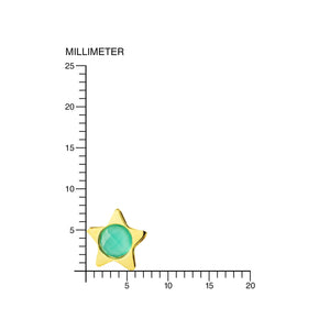 Pendientes oro amarillo niña estrella con briolet verde