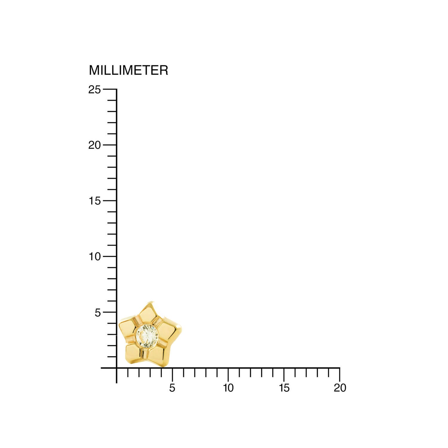 Pendientes oro amarillo niña Estrella 5 puntas con circonita (9kts)