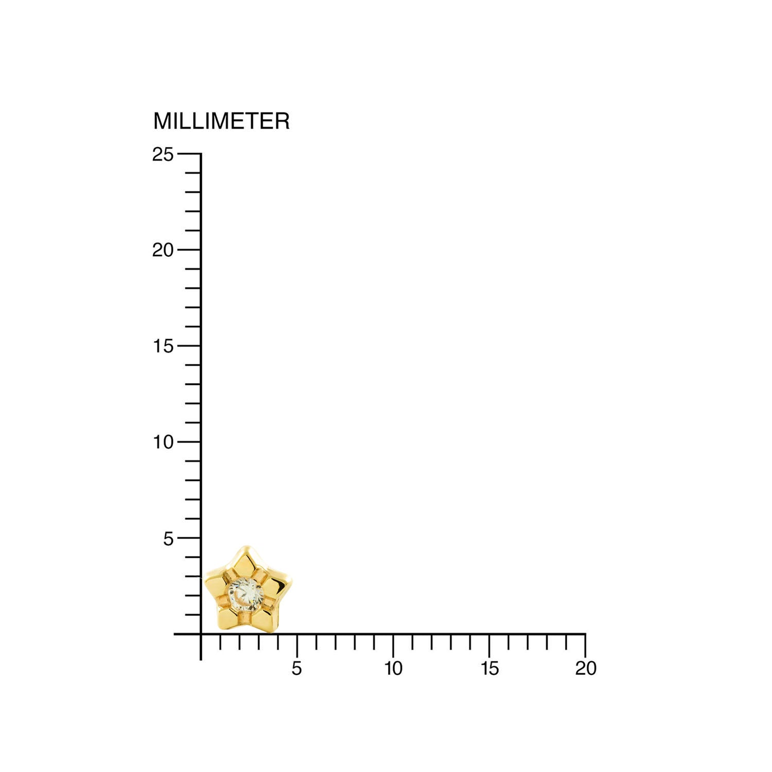 Pendientes oro amarillo niña Estrella 5 puntas con circonita (9kts)