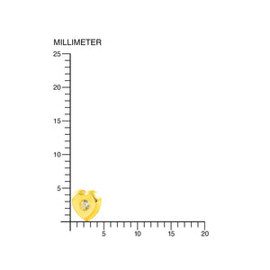 Pendientes niña Oro Amarillo Corazon concavo con circonita (9kts)