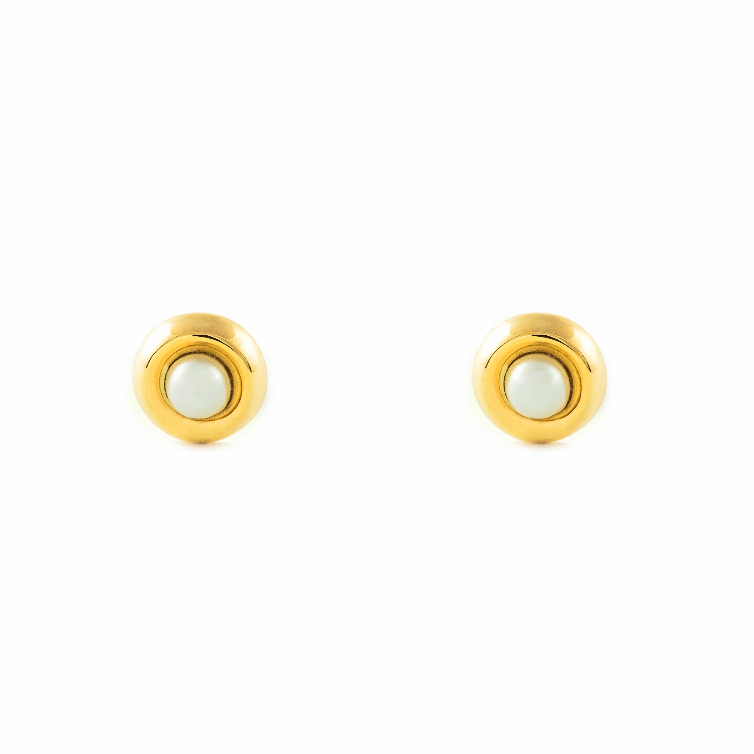 Pendientes Bebe-Niña Oro Amarillo 9K Perla Redonda 2,5 mm Brillo