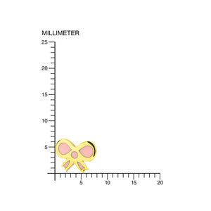 Pendientes Niña oro amarillo lazo esmalte rosa (9kts)