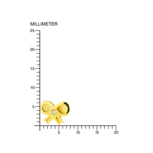 Pendientes Niña oro amarillo lazo calado mate y circón (9kts)