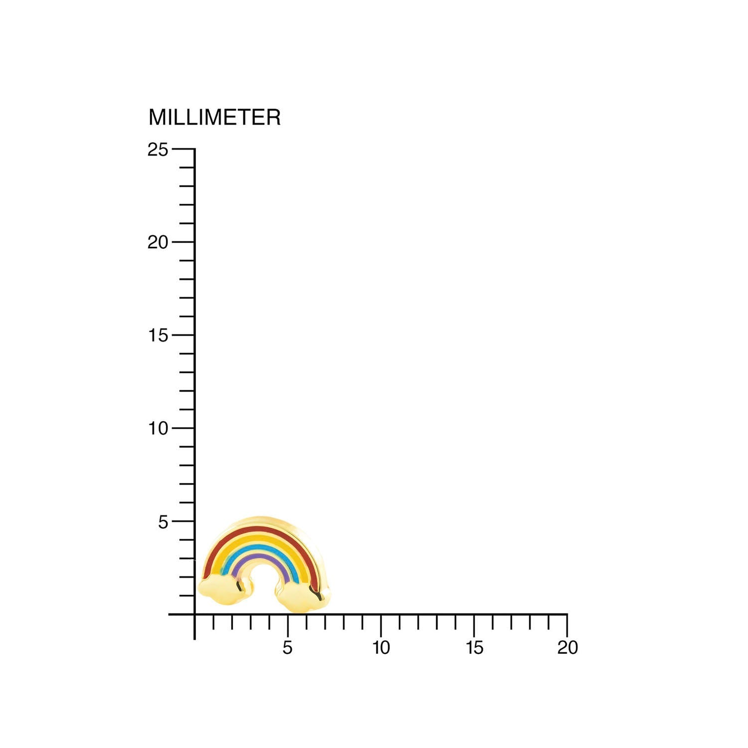 Pendientes Niña oro amarillo arco iris Esmaltado (9kts)