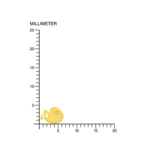 Pendientes oro amarillo niña ballena cóncava con circón (9Kts)