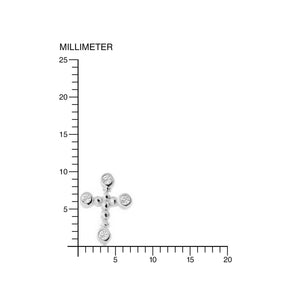 Pendientes Oro Blanco Niña cruz gallones y circón (9 Kts)