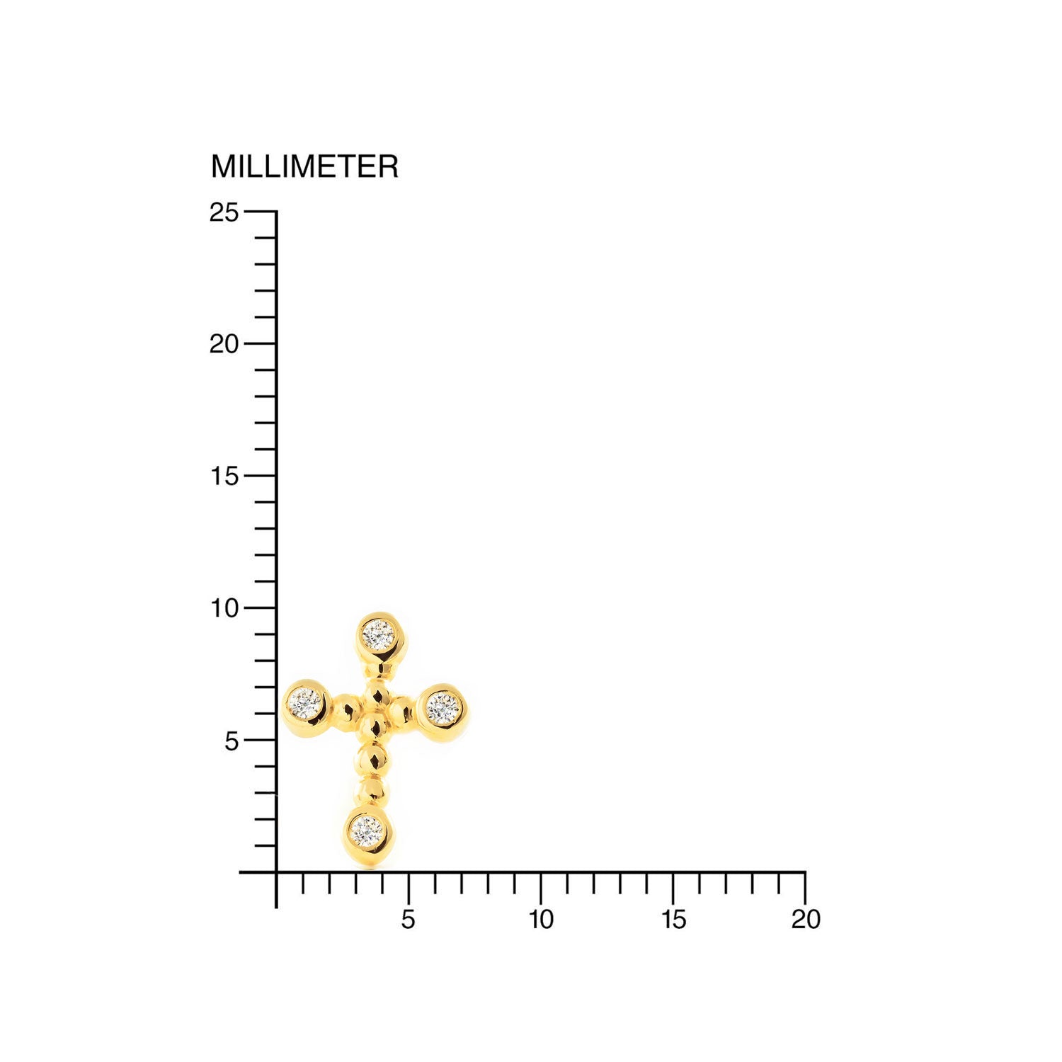 Pendientes niña oro amarillo cruz gallones con circón (9kts)