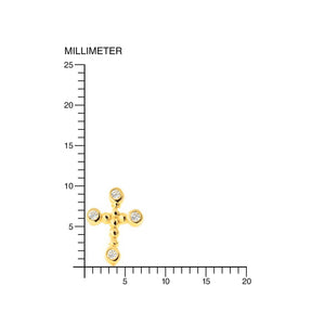 Pendientes niña oro amarillo cruz gallones con circón (9kts)