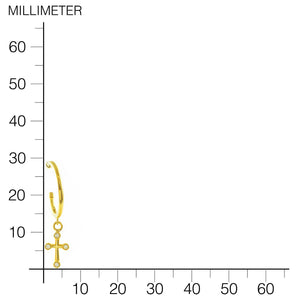 Pendientes Oro Aros con cruz en circón (9kts)