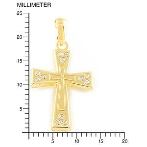 Cruz oro rectangular con circonitas (9kts)