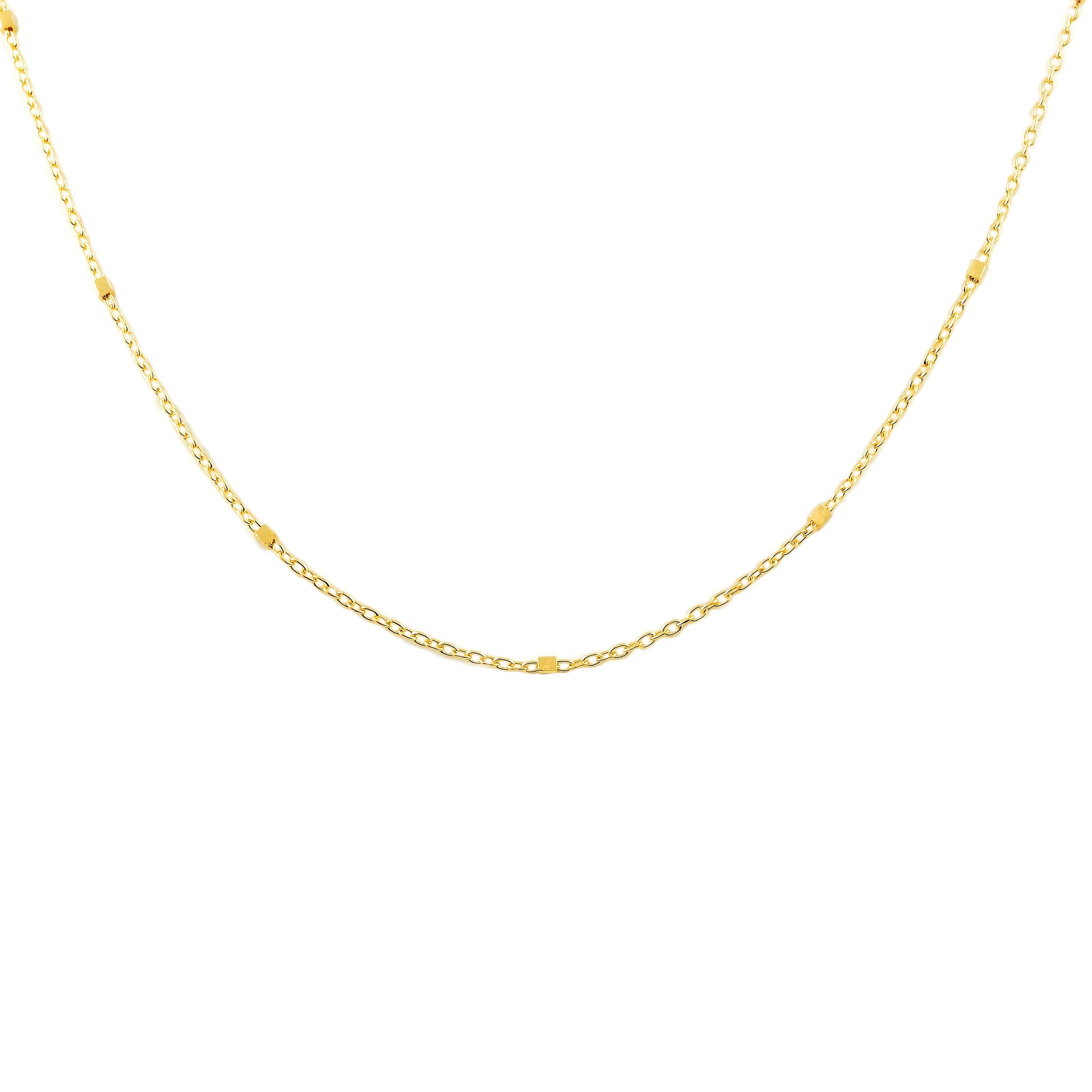 18K Yellow Gold Chain Square Spacer