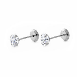 Pendientes Plata niña Garra con circonita 4 mm