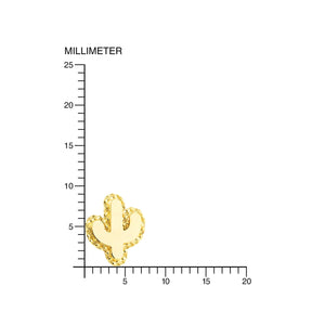 Pendientes oro niña cactus con texturas (9Kts)